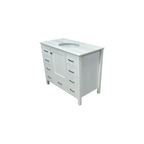 Kitchen Bath Collection Horizon 42" Bathroom Vanity with Engineered Carrara Top - White