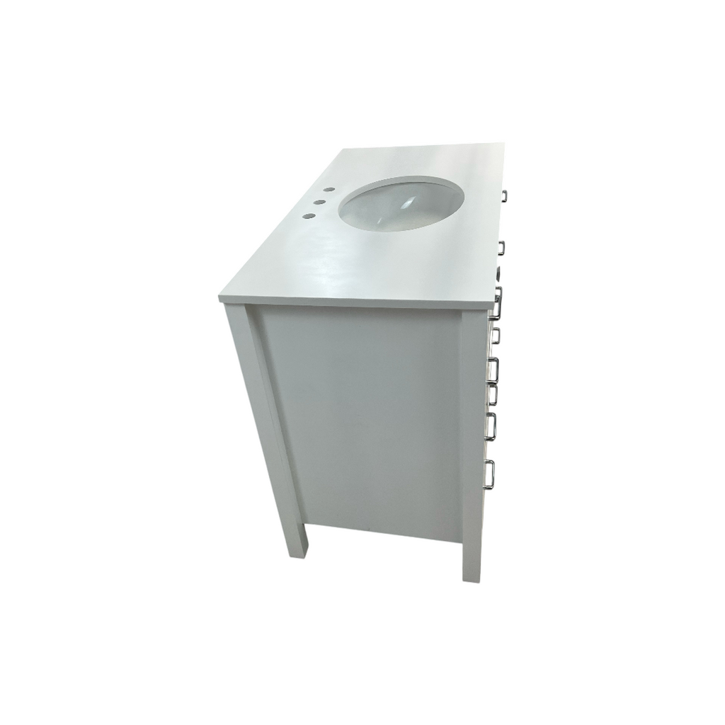 Kitchen Bath Collection Horizon 42" Bathroom Vanity with Engineered Carrara Top - White