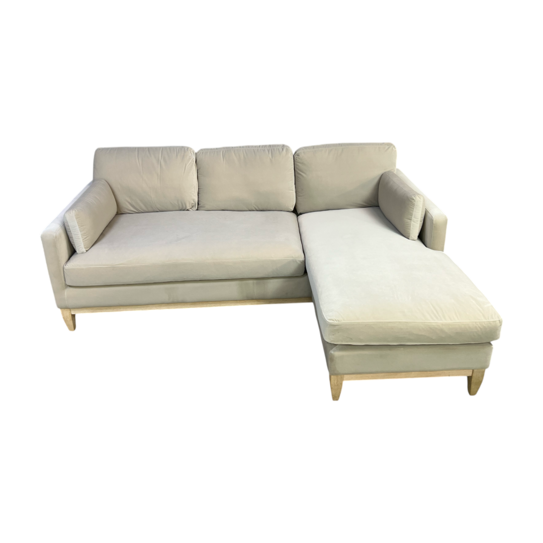 Knox Modern Farmhouse Reversible Chaise Sectional Sofa, French Beige