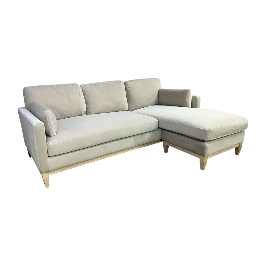 Knox Modern Farmhouse Reversible Chaise Sectional Sofa, French Beige