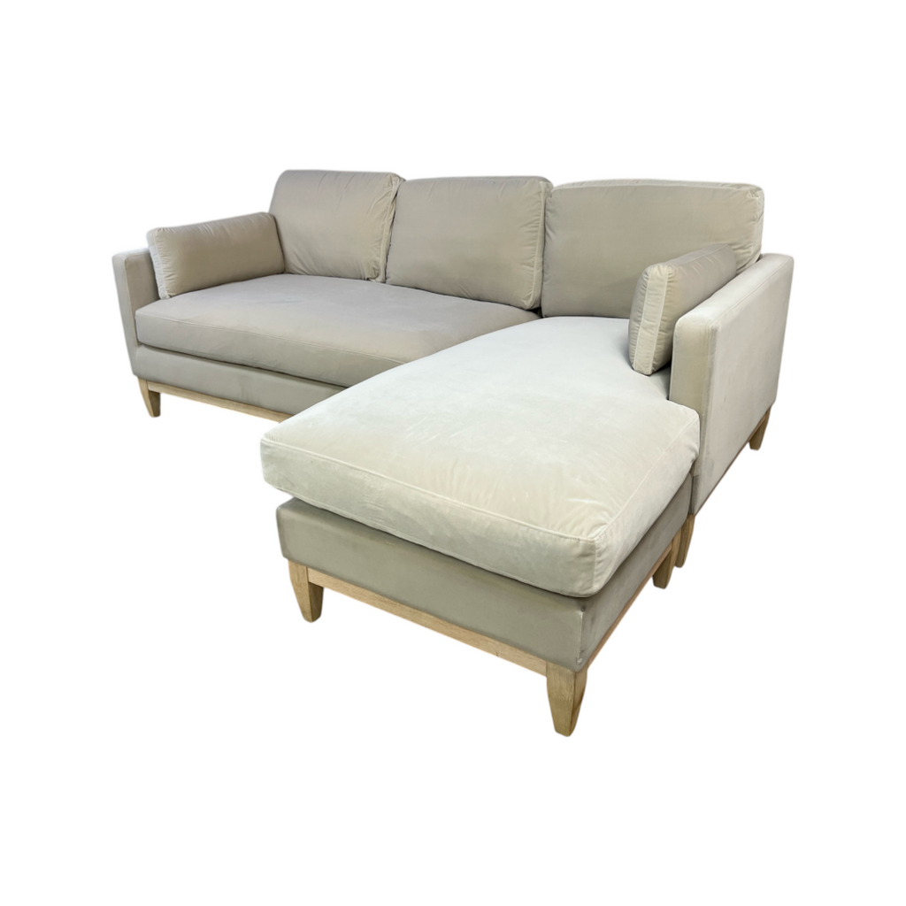 Knox Modern Farmhouse Reversible Chaise Sectional Sofa, French Beige