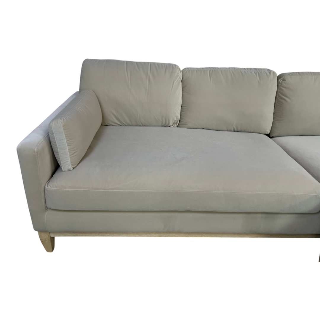 Knox Modern Farmhouse Reversible Chaise Sectional Sofa, French Beige