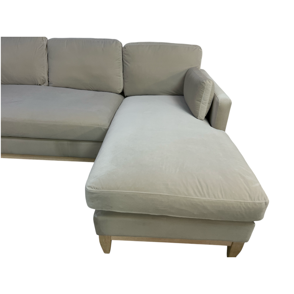 Knox Modern Farmhouse Reversible Chaise Sectional Sofa, French Beige