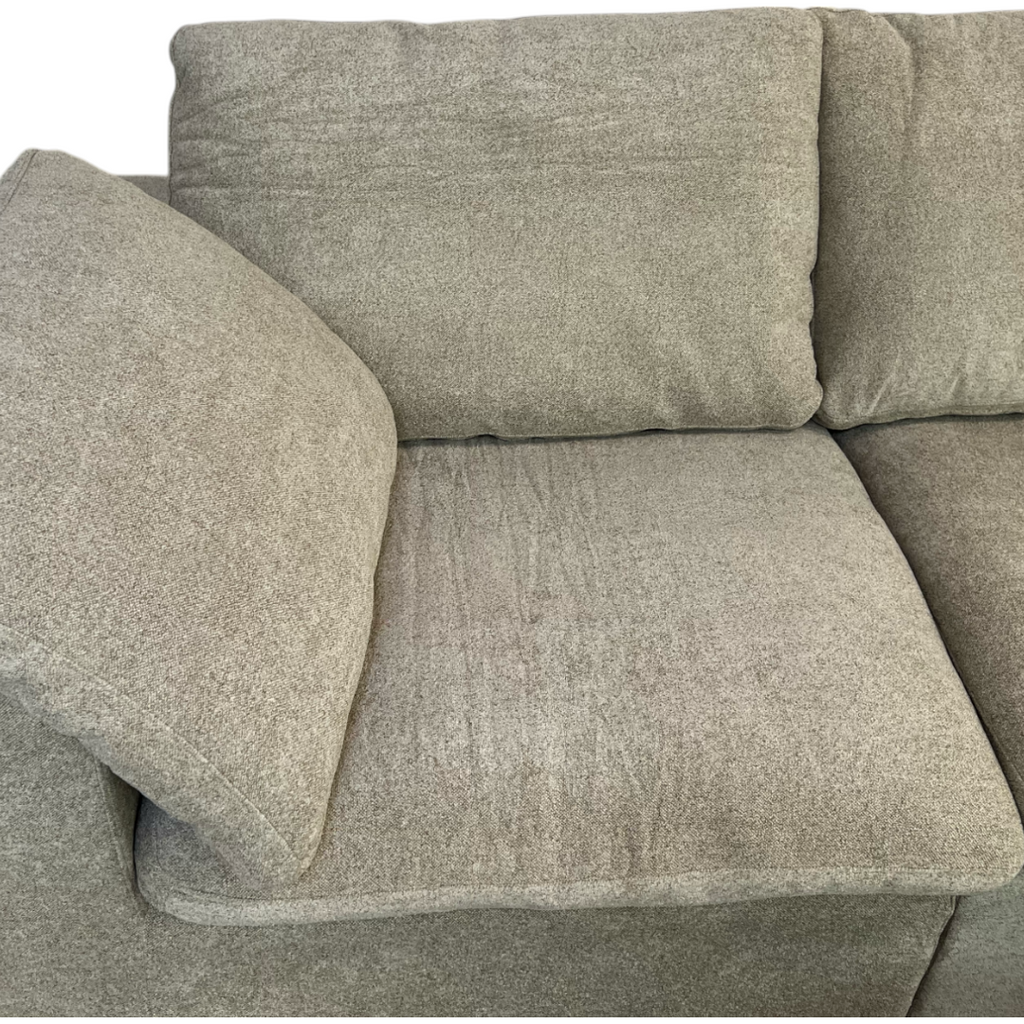 KyDeco Beige Modular Cloud Sectional Couch with Storage Ottoman