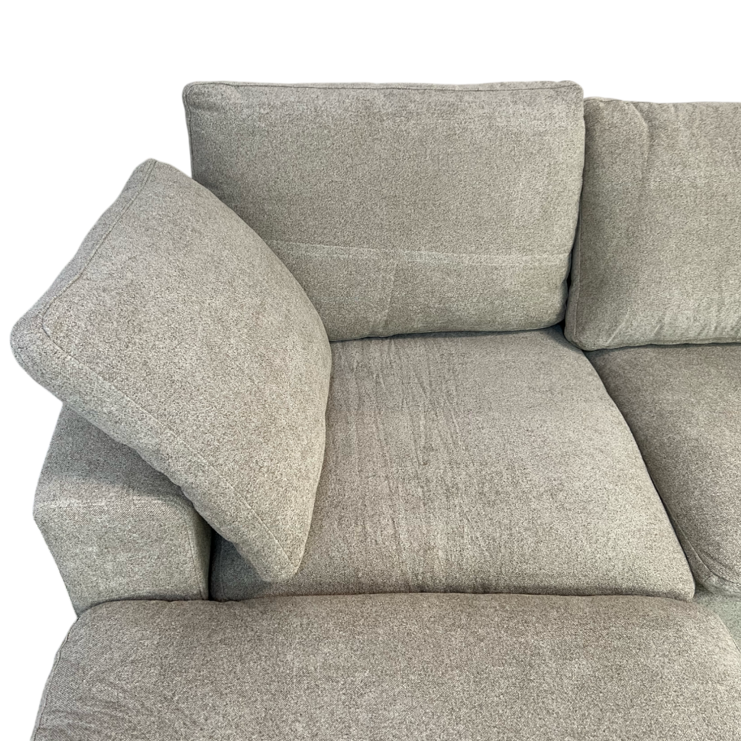 KyDeco Beige Modular Cloud Sectional Couch with Storage Ottoman