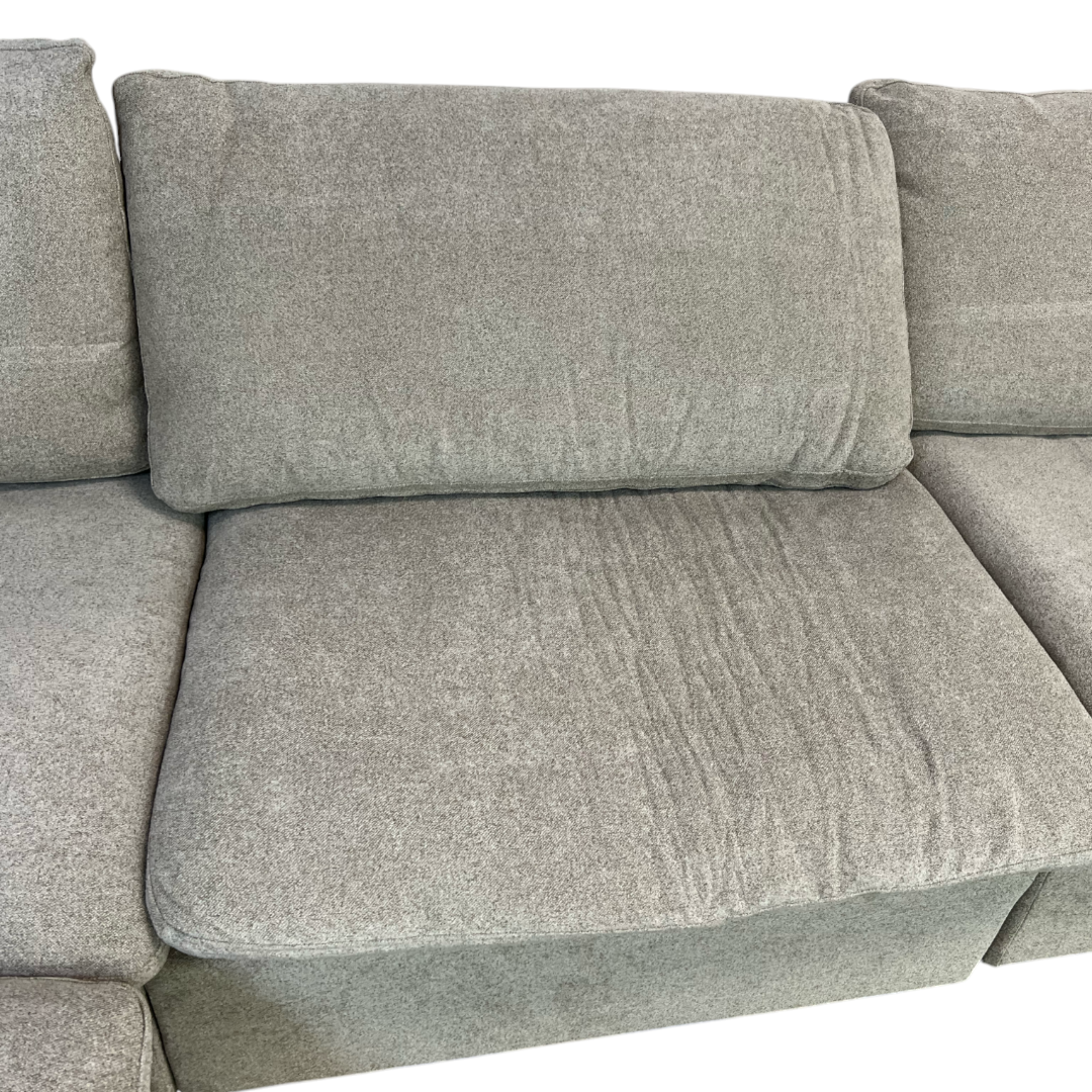 KyDeco Beige Modular Cloud Sectional Couch with Storage Ottoman