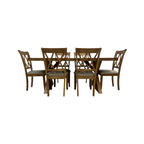 Lark Manor Tamika Enna Morden Farmhouse Wood Trestle Dining Set