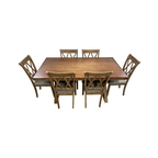 Lark Manor Tamika Wood Trestle Dining Set, 72" × 42" × 32" — image 4 of 4