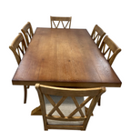 Lark Manor Tamika Enna Morden Farmhouse Wood Trestle Dining Set