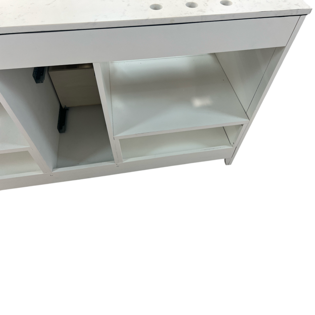 Lark Manor Vannes Bathroom Vanity with Solid Hardwood Frame Quartz Countertop