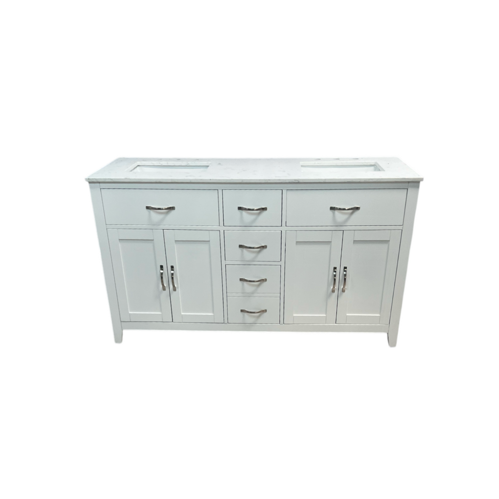 Lark Manor Vannes Bathroom Vanity with Solid Hardwood Frame Quartz Countertop