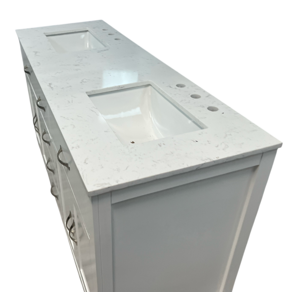 Lark Manor Vannes Bathroom Vanity with Solid Hardwood Frame Quartz Countertop