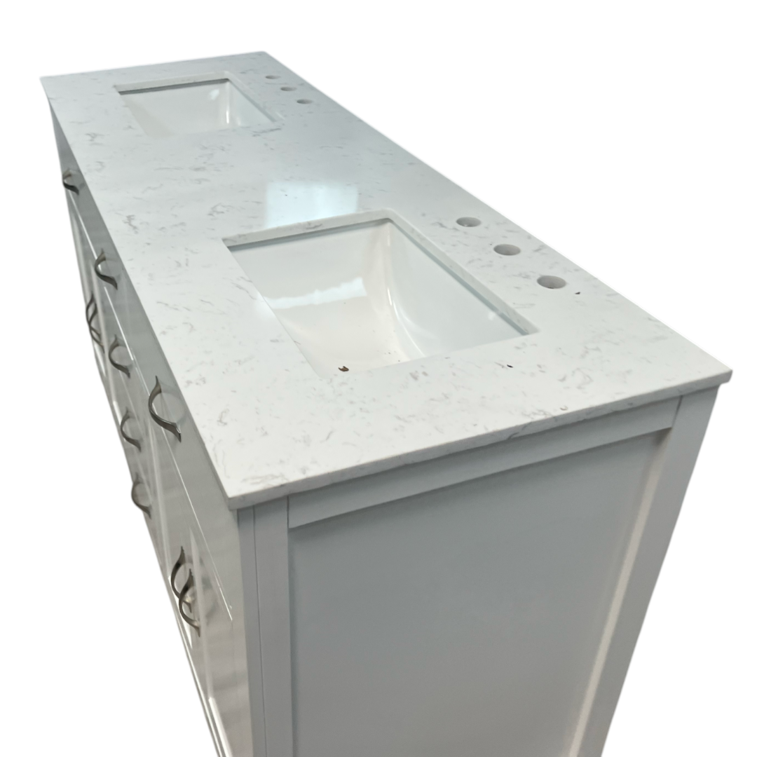 Lark Manor Vannes Bathroom Vanity with Solid Hardwood Frame Quartz Countertop