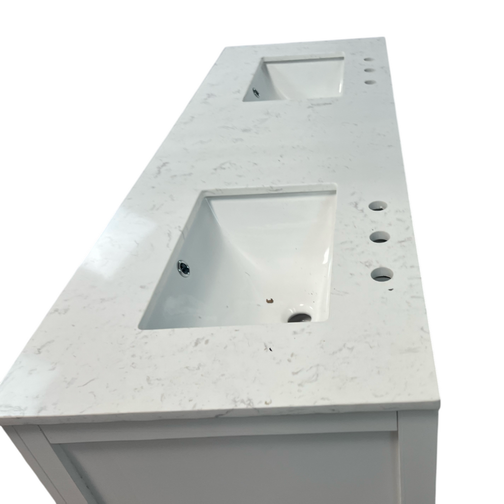 Lark Manor Vannes Bathroom Vanity with Solid Hardwood Frame Quartz Countertop