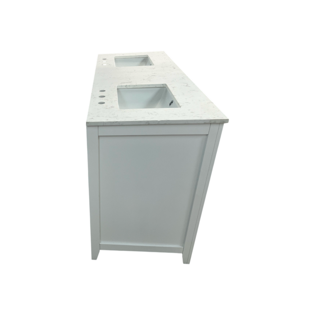 Lark Manor Vannes Bathroom Vanity with Solid Hardwood Frame Quartz Countertop