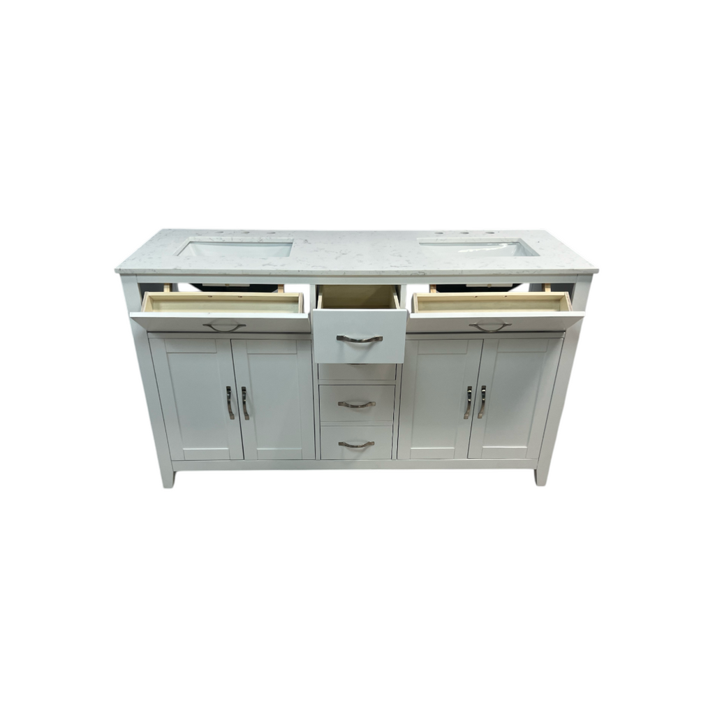 Lark Manor Vannes Bathroom Vanity with Solid Hardwood Frame Quartz Countertop