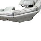Latitude Run Achernar Modern & Contemporary Textured Fabric Double Reclining Sectional Sofa with Flexible 6-Piece Modular Design, Integrated Console with Stainless Steel Cupholders