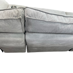 Latitude Run Achernar Modern & Contemporary Textured Fabric Double Reclining Sectional Sofa with Flexible 6-Piece Modular Design, Integrated Console with Stainless Steel Cupholders