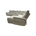 Latitude Run Achernar Modern & Contemporary Textured Fabric Double Reclining Sectional Sofa with Flexible 6-Piece Modular Design, Integrated Console with Stainless Steel Cupholders