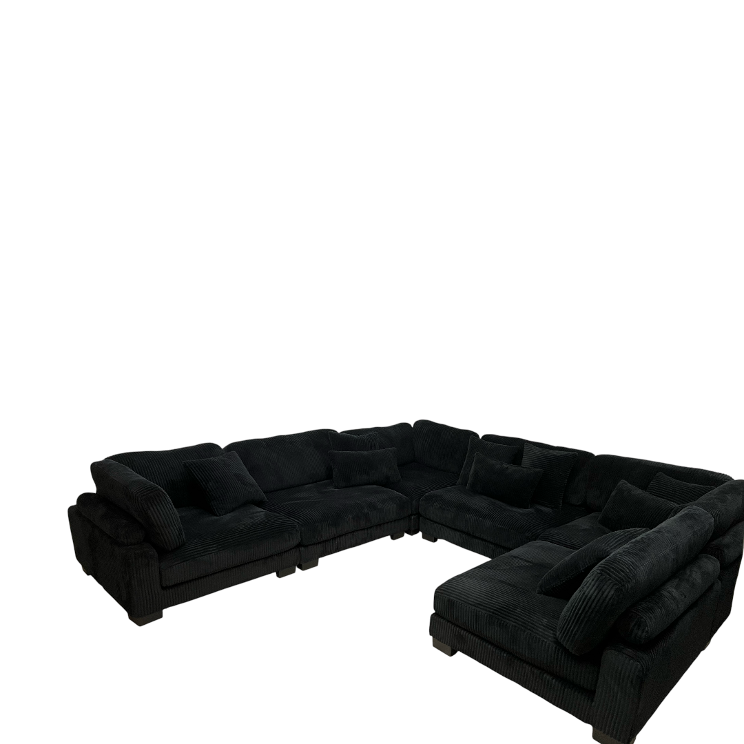 Latitude Run Brinsley 6 Piece Modern Corduroy Track Arm Modular Sectional Sofa