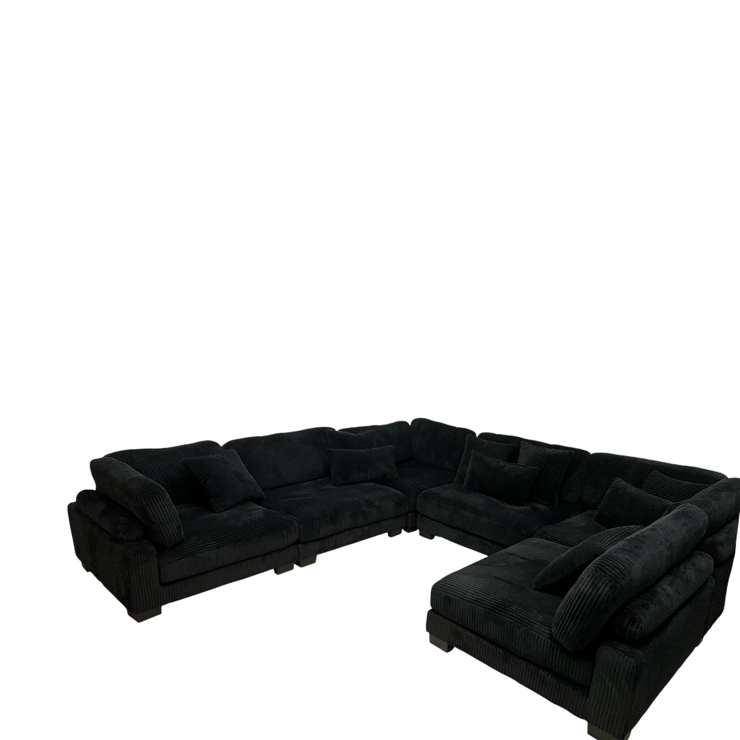 Latitude Run Brinsley 6 Piece Modern Corduroy Track Arm Modular Sectional Sofa