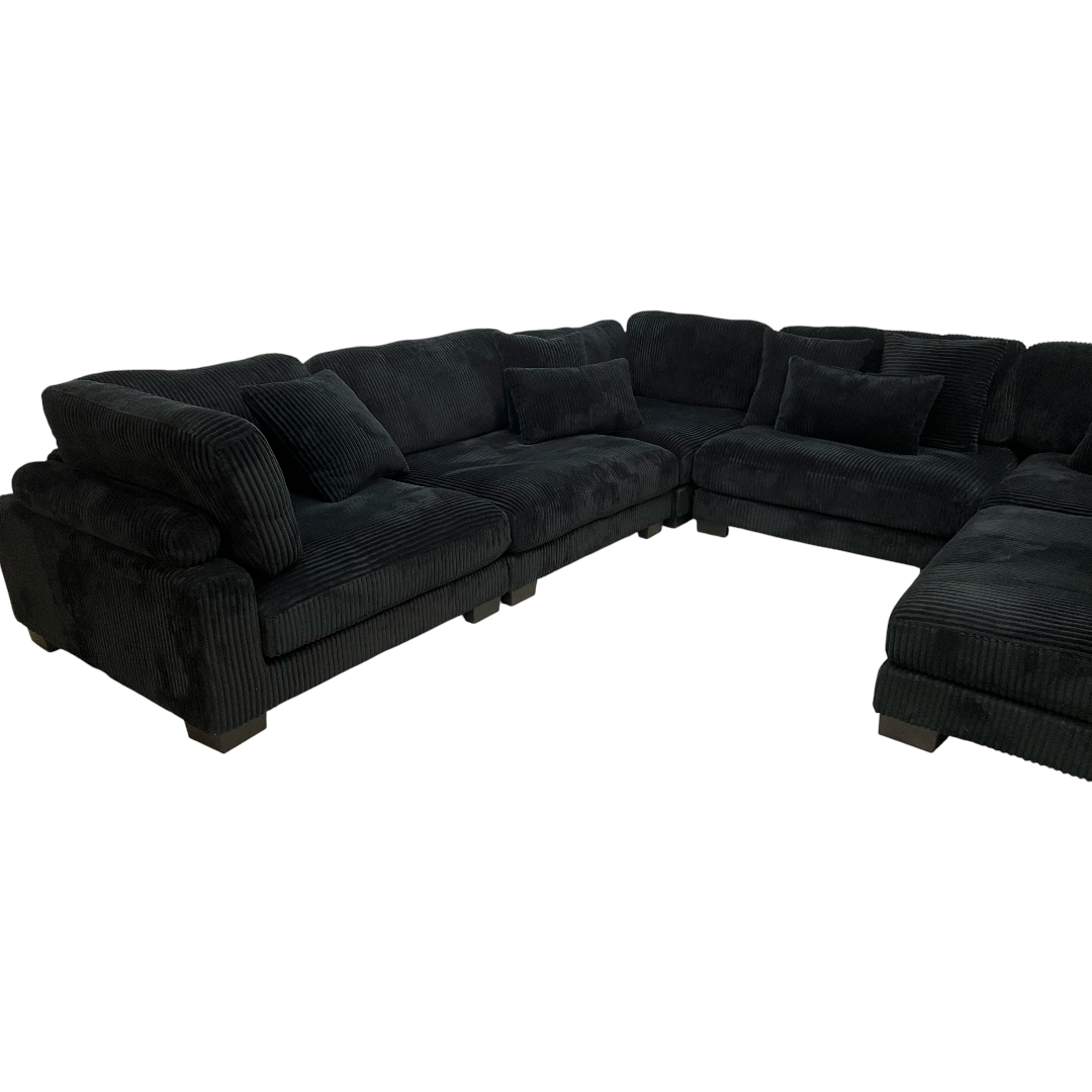 Latitude Run Brinsley 6 Piece Modern Corduroy Track Arm Modular Sectional Sofa