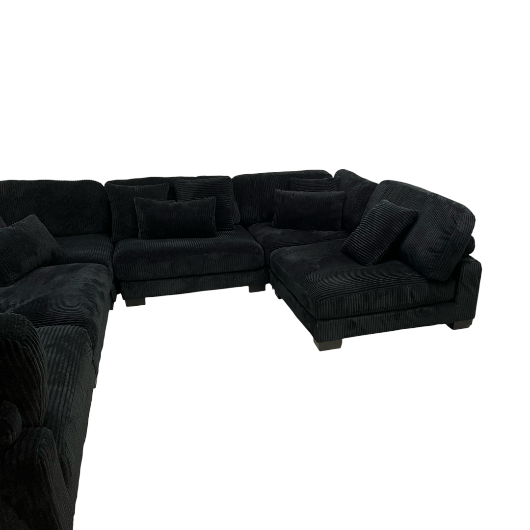 Latitude Run Brinsley 6 Piece Modern Corduroy Track Arm Modular Sectional Sofa