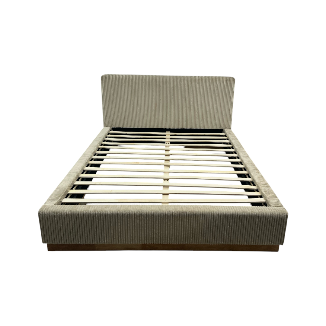 Latitude Run Jadon Solid Wood Corduroy Upholstered Queen Bed Frame