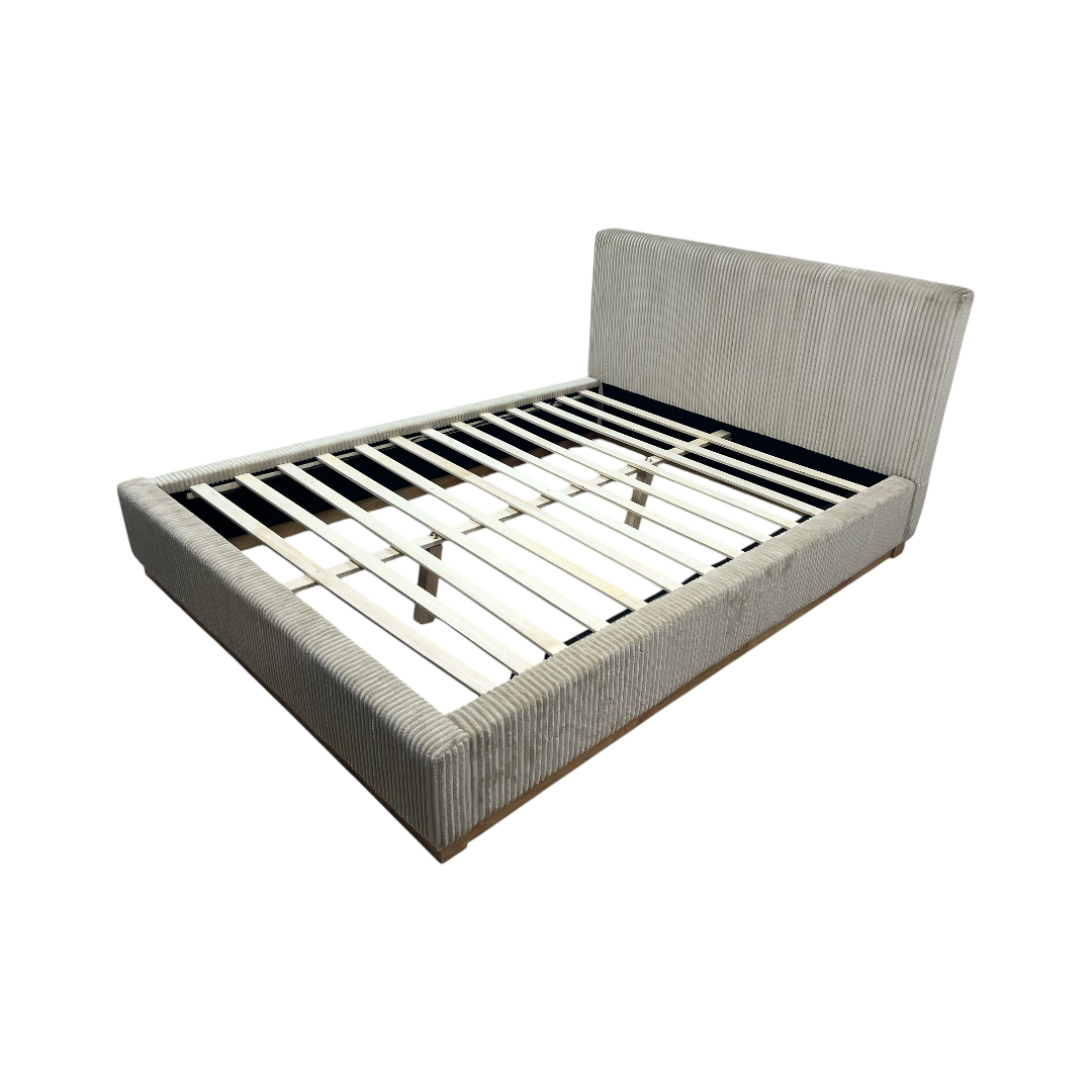 Latitude Run Jadon Solid Wood Corduroy Upholstered Queen Bed Frame