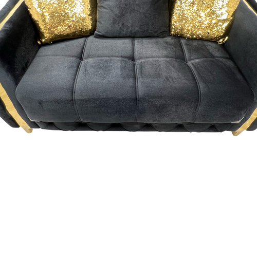 Latitude Run Lust Modern Style Loveseat In Black, image 8