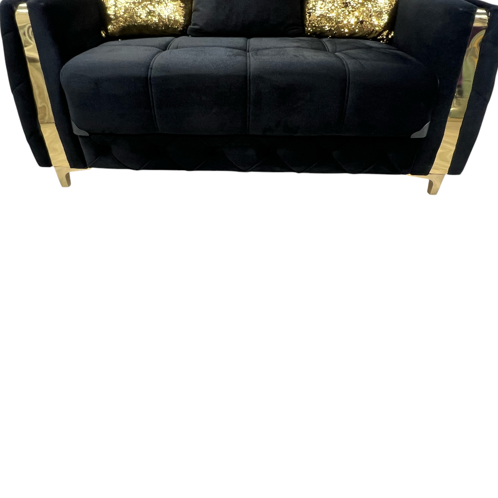 Latitude Run Lust Modern Style Loveseat In Black