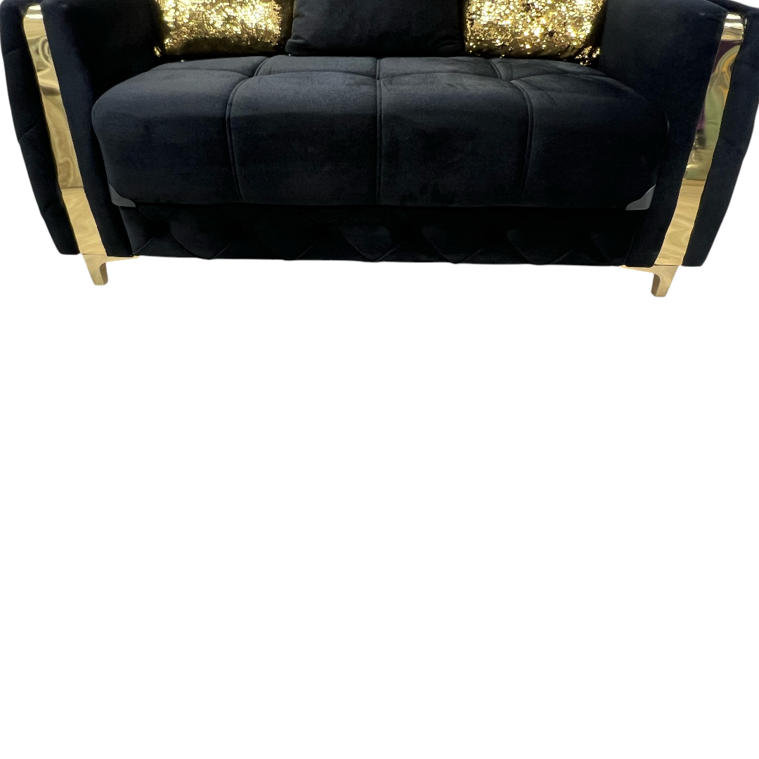 Latitude Run Lust Modern Style Loveseat In Black
