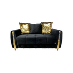 Latitude Run Lust Modern Style Loveseat In Black, 63" × 33" × 31" — image 2 of 4