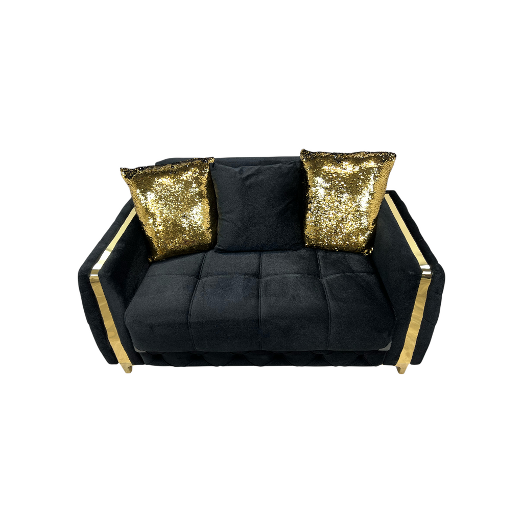 Latitude Run Lust Modern Style Loveseat In Black