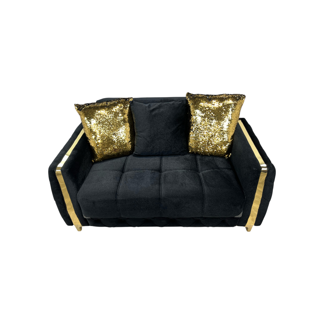 Latitude Run Lust Modern Style Loveseat In Black