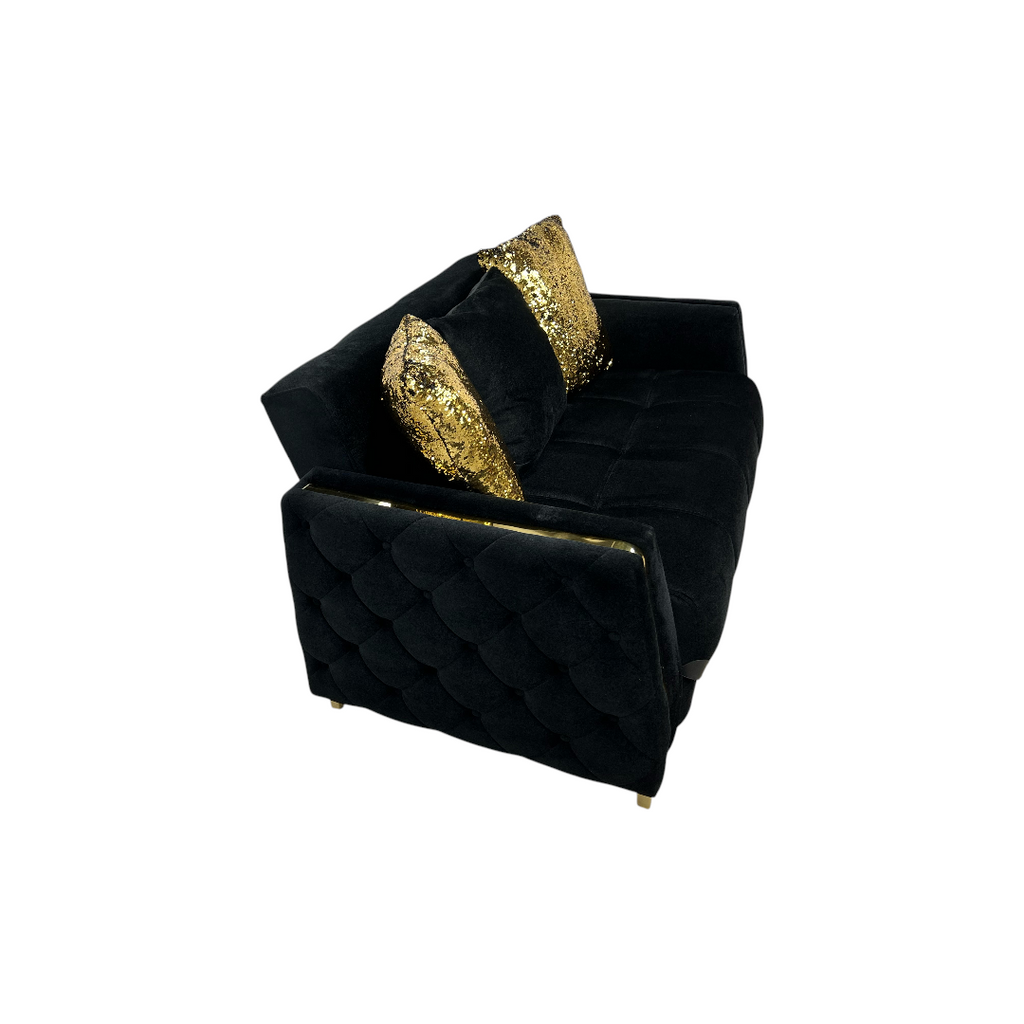 Latitude Run Lust Modern Style Loveseat In Black