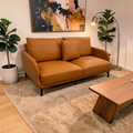 Latitude Run Orange Genuine Leather Loveseat, 66" × 36" × 27" — image 1 of 4