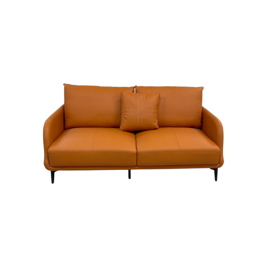 Latitude Run Orange Genuine Leather Standard Sofa Cushion Loveseat