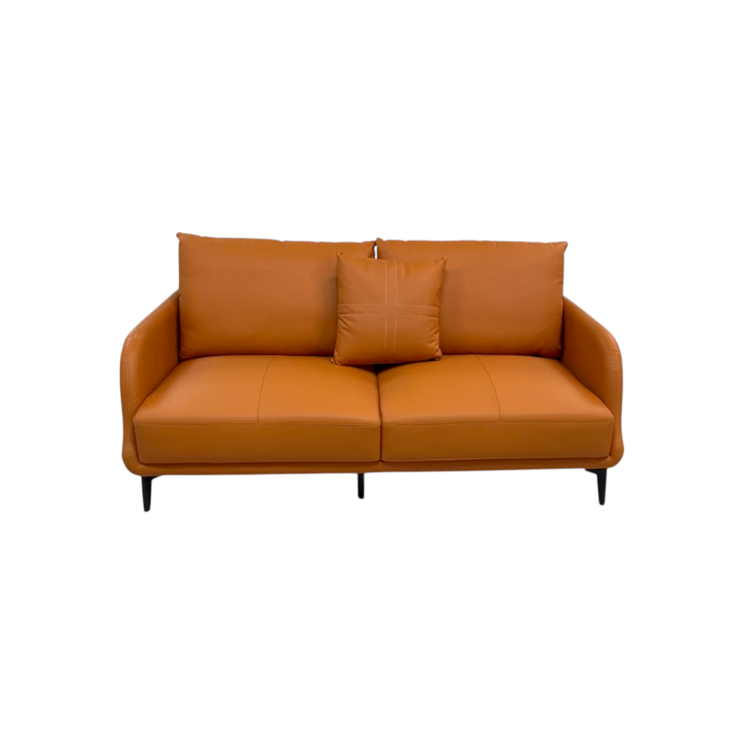 Latitude Run Orange Genuine Leather Standard Sofa Cushion Loveseat