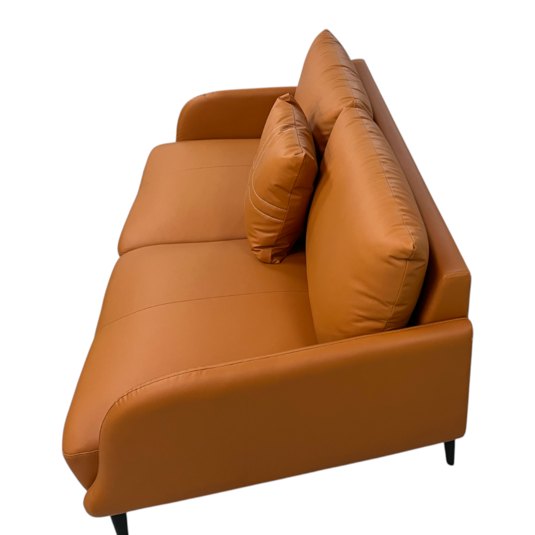 Latitude Run Orange Genuine Leather Standard Sofa Cushion Loveseat