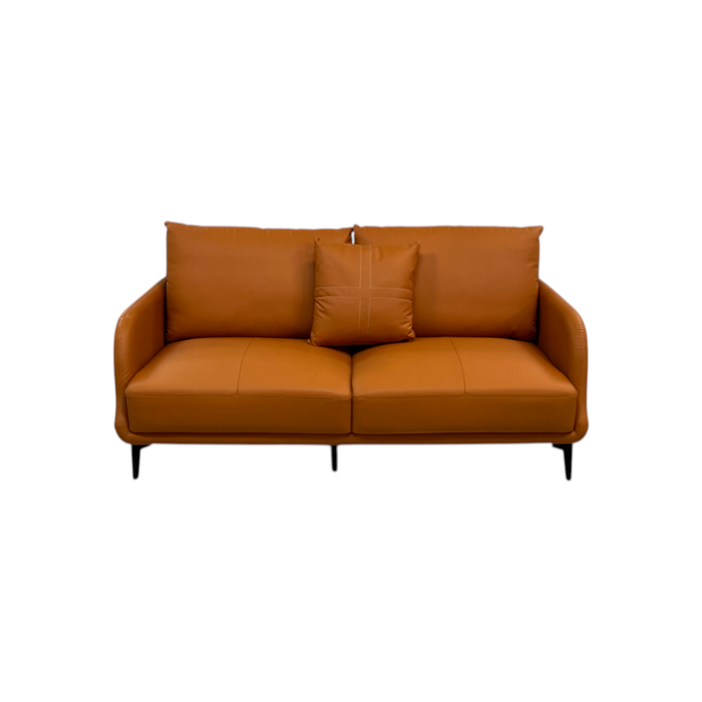 Latitude Run Orange Genuine Leather Standard Sofa Cushion Loveseat
