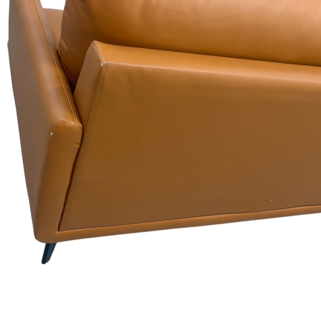 Latitude Run Orange Genuine Leather Standard Sofa Cushion Loveseat