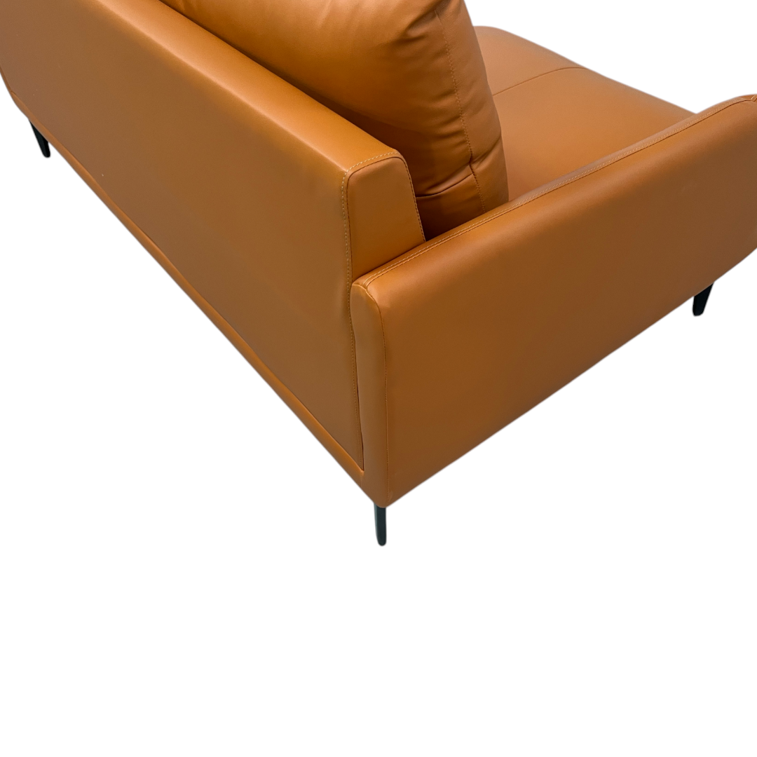 Latitude Run Orange Genuine Leather Standard Sofa Cushion Loveseat