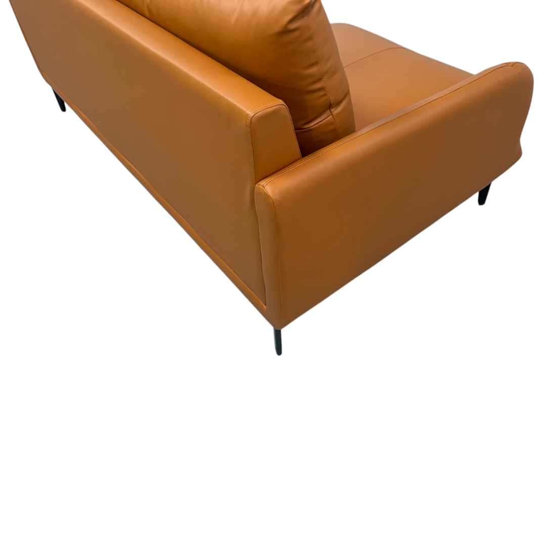 Latitude Run Orange Genuine Leather Standard Sofa Cushion Loveseat