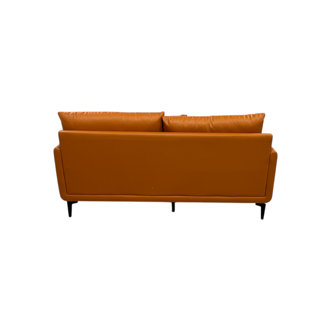 Latitude Run Orange Genuine Leather Standard Sofa Cushion Loveseat