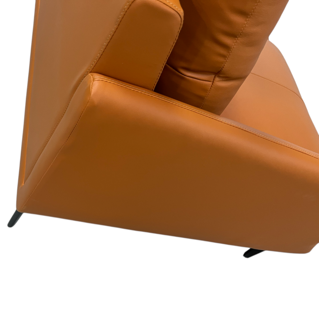 Latitude Run Orange Genuine Leather Standard Sofa Cushion Loveseat