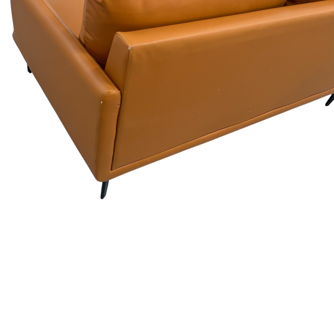 Latitude Run Orange Genuine Leather Standard Sofa Cushion Loveseat
