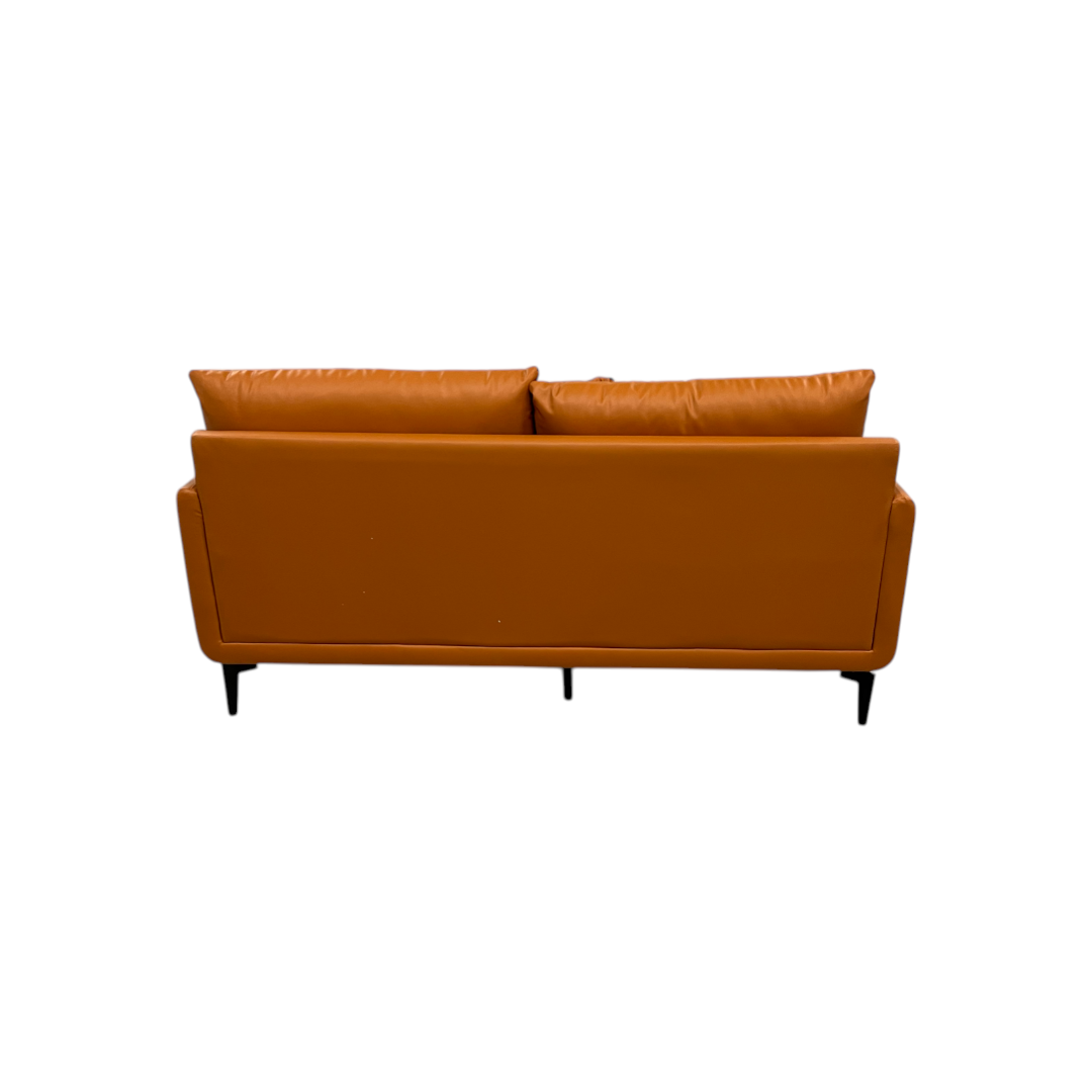 Latitude Run Orange Genuine Leather Standard Sofa Cushion Loveseat