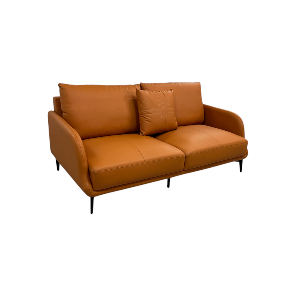 Latitude Run Orange Genuine Leather Standard Sofa Cushion Loveseat