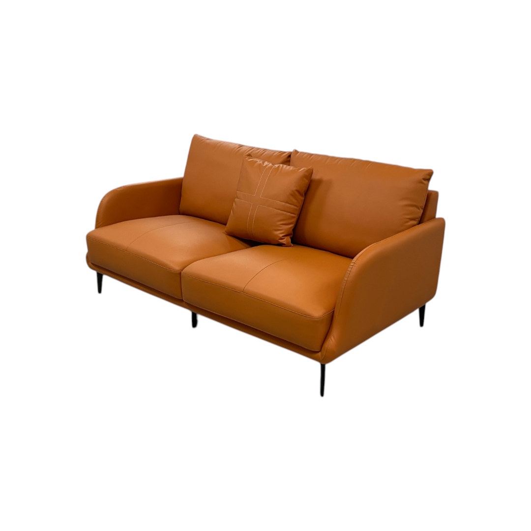 Latitude Run Orange Genuine Leather Standard Sofa Cushion Loveseat